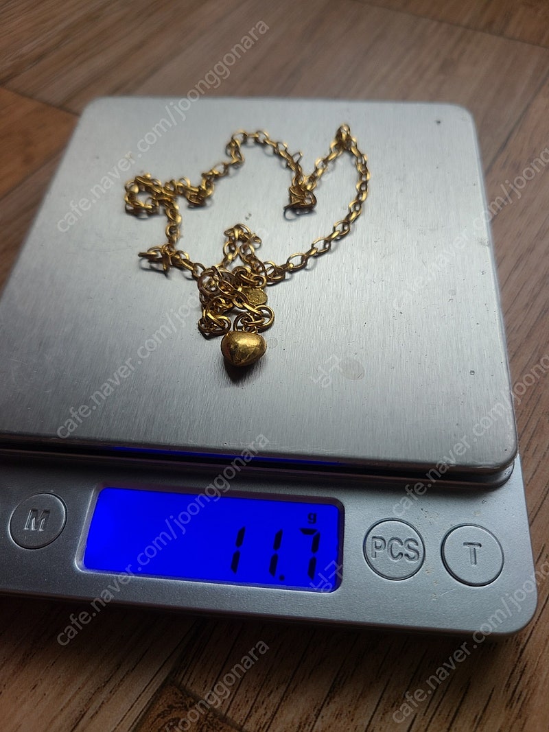 순금 24k 하트 금목걸이 3돈 +18k 연결고리--3