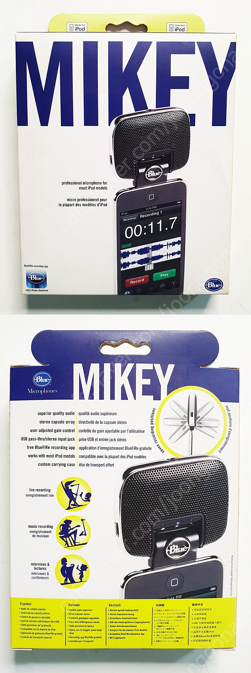 Blue MIKEY 블루 마이키 iOS 콘덴서 마이크 정품 미개봉 신품