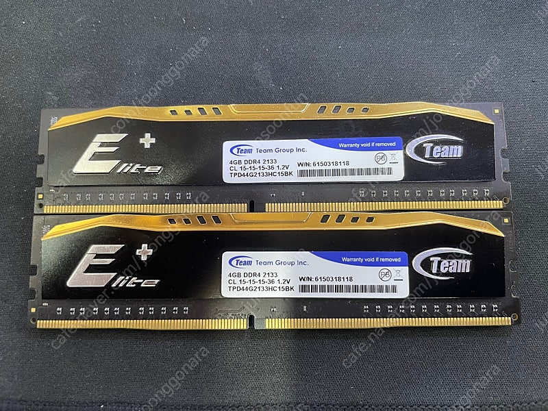 TEAM ELITE+ DDR4 4GBx2 8GB RAM 램 판매합니다