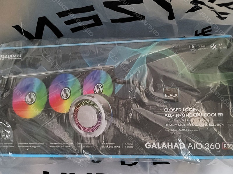 [미개봉]리안리 GALAHAD AIO 360 ARGB (BLACK) 3열 CPU 수랭쿨러 새제품 판매합니다