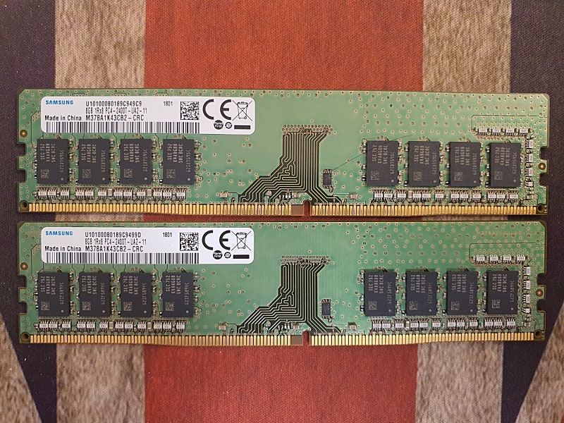 삼성 데스크탑 DDR4 PC4-19200 2400T 8G램 X 2개 = 53,000원