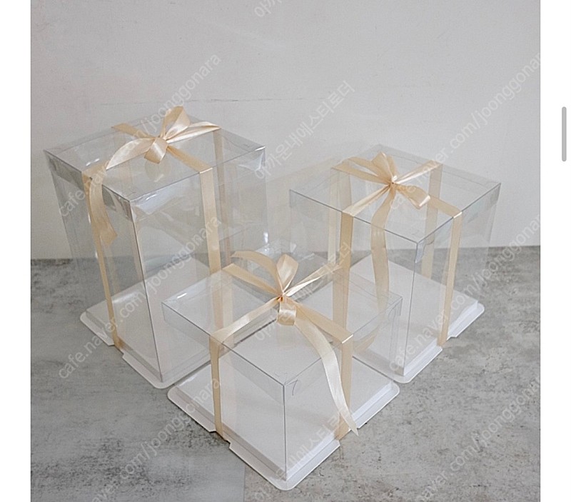 케이크 투명 set (밑받침대 포함) 포장 박스 상자 케이스 꽃선물상자 2호 4개/ 3호 5개 /대전직거래