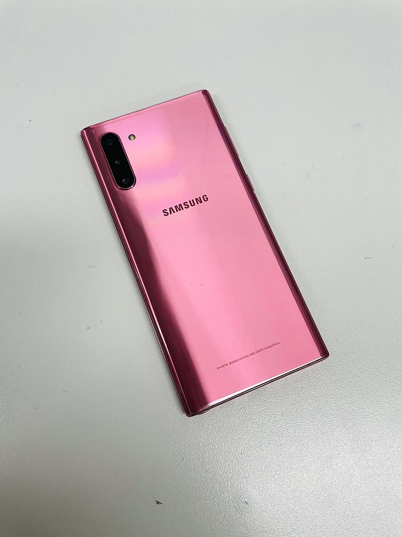 (LG U+)갤럭시노트10 256G 핑크 외관A급 무잔상 20만원 판매합니다