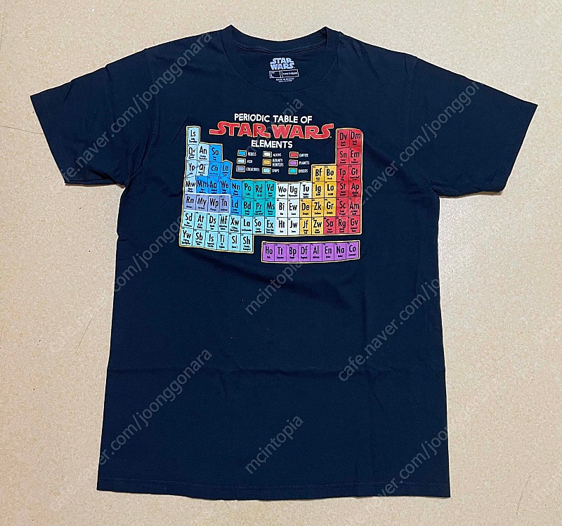 스타워즈 반팔 티셔츠 그룹별 주기율표 그래픽 디자인 star wars t-shirts