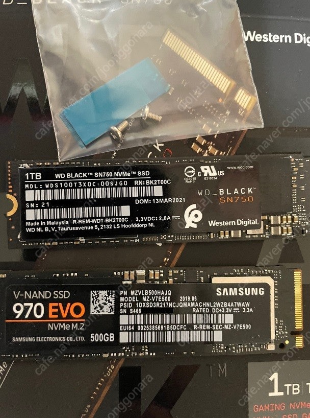 SN750 1TB, 970 EVO 500GB 일괄 판매