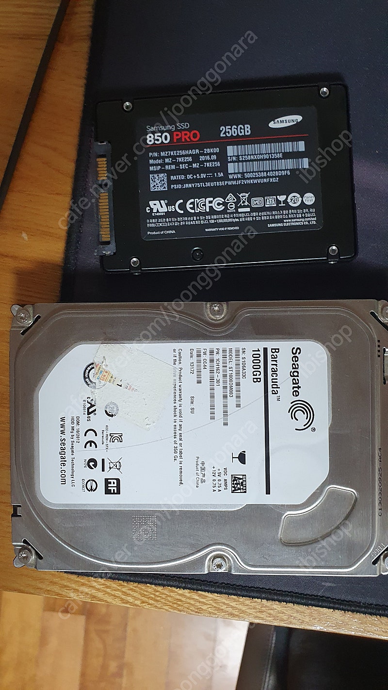 850Pro 256GB SSD, 시케이트 1000GB HDD 판매합니다.