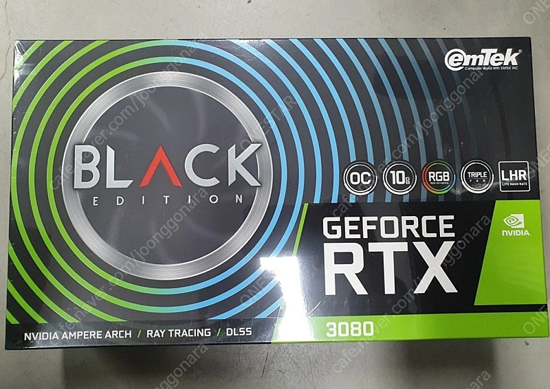 이엠텍 rtx 3080 BLACK EDITION OC D6X 10GB LHR