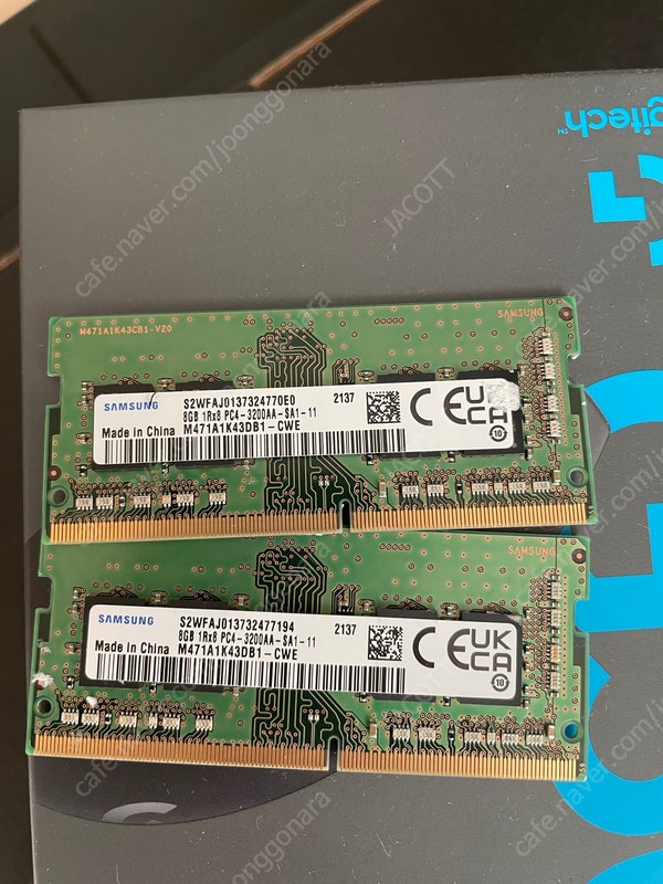 [판매] 노트북 램 메모리 삼성 DDR4-3200 8G 2개