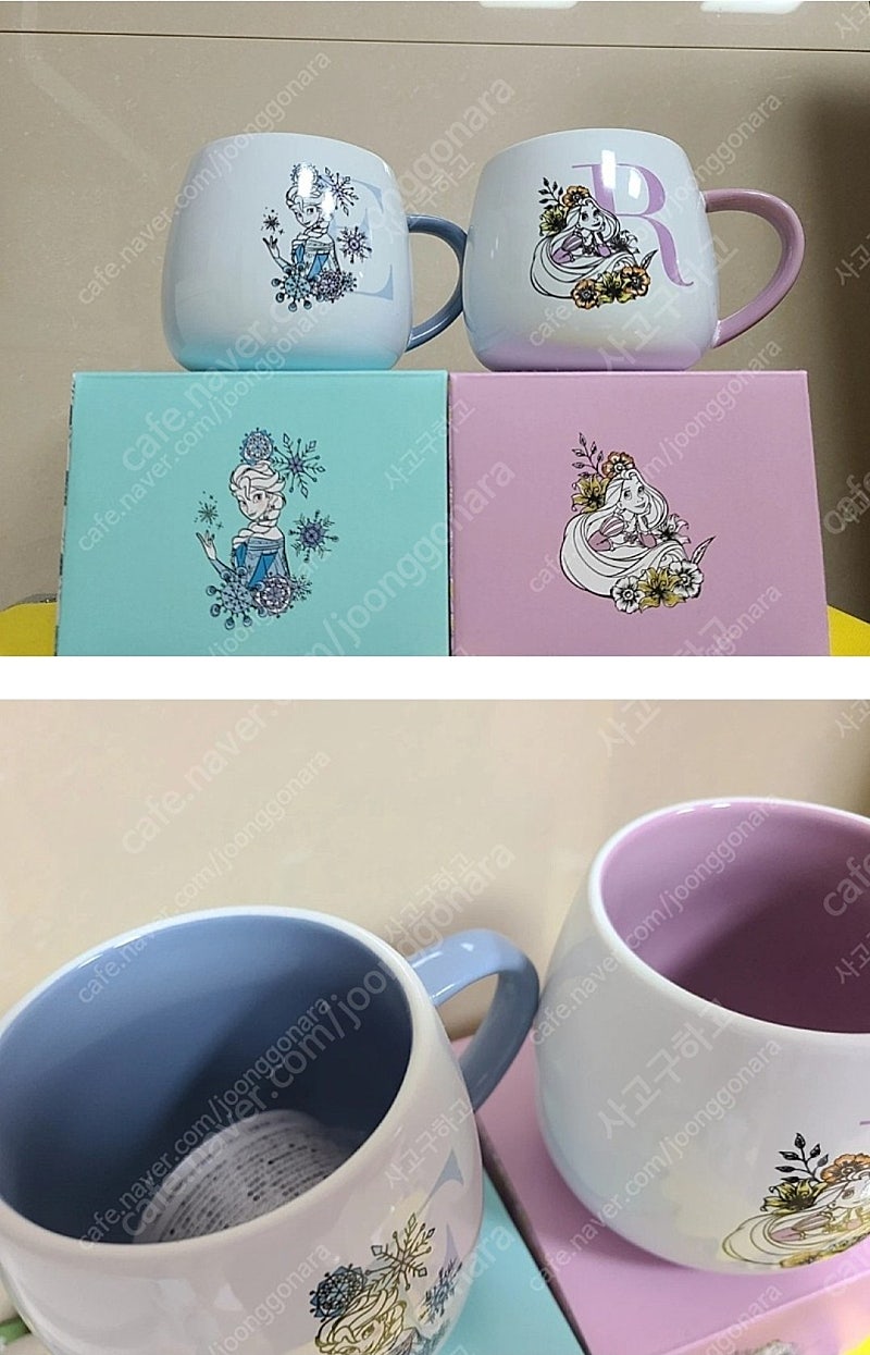 일본 디즈니 정품 엘사 라푼젤 컵
