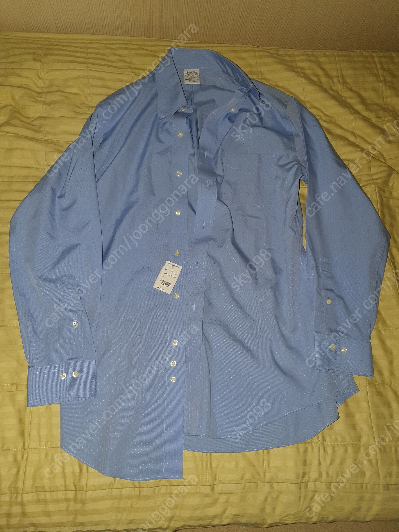 브룩스브라더스 리젠트핏 연파랑 도트 논아이론 셔츠 15.5 - 2/3 사이즈 새상품 3에 팝니다