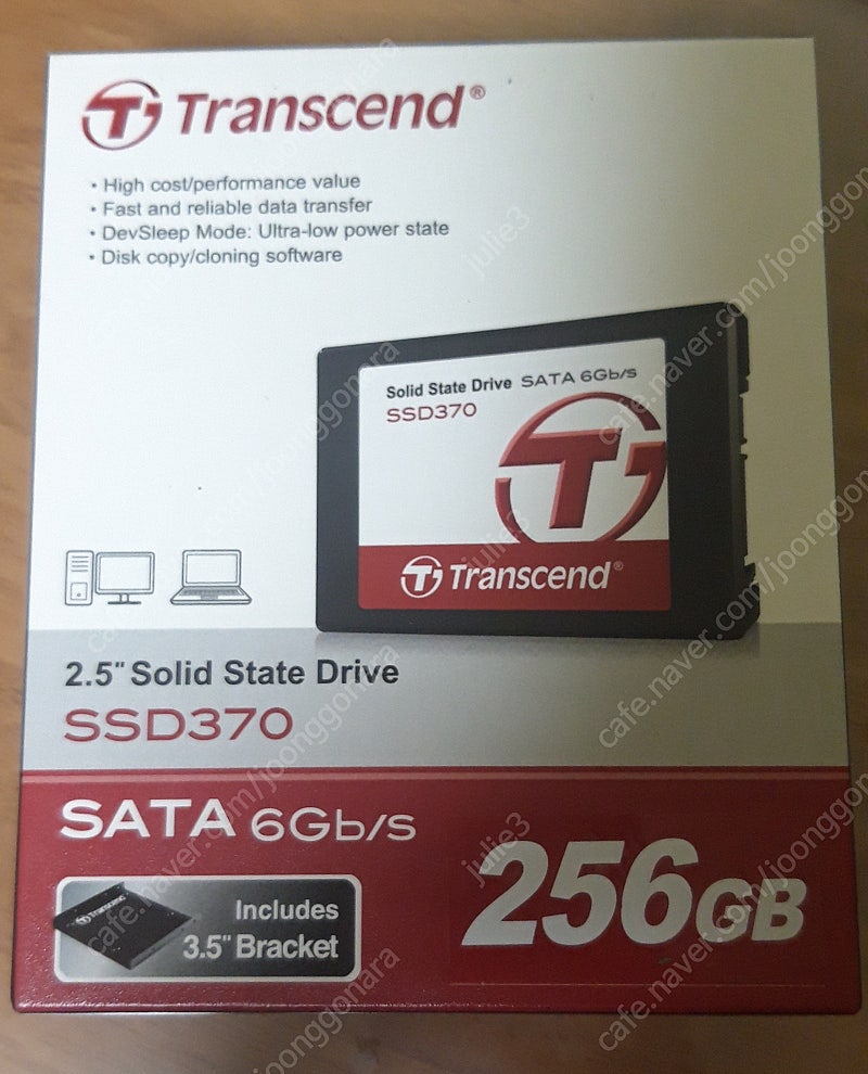 트랜센드 SSD 370 SATA 6Gb/s 256GB 미개봉 새제품
