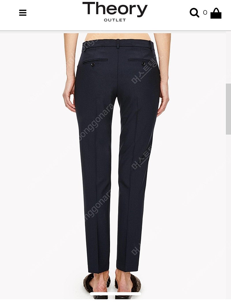 띠어리 굿 울 팬츠/네이비/00사이즈--1