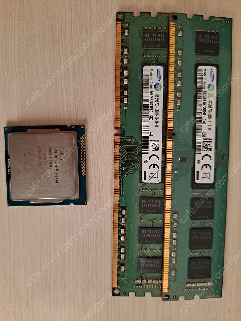 cpu+ram (I7 3770-non k, 삼성 ddr3 12800 8g * 2ea) 팝니다