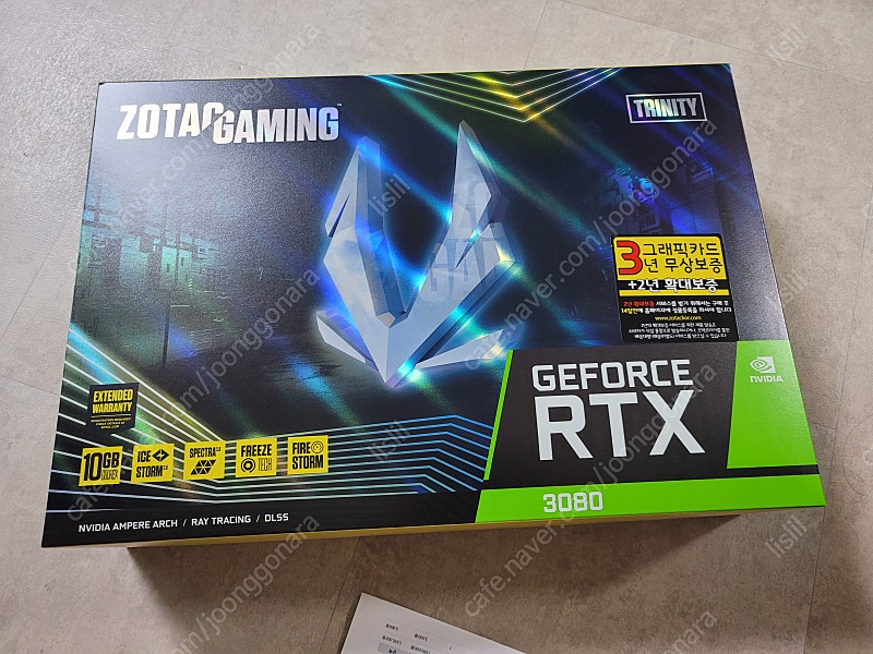 조탁 3080 lhr 미개봉 신품 zotac gaming rtx 3080 trinity d6x 10gb lhr