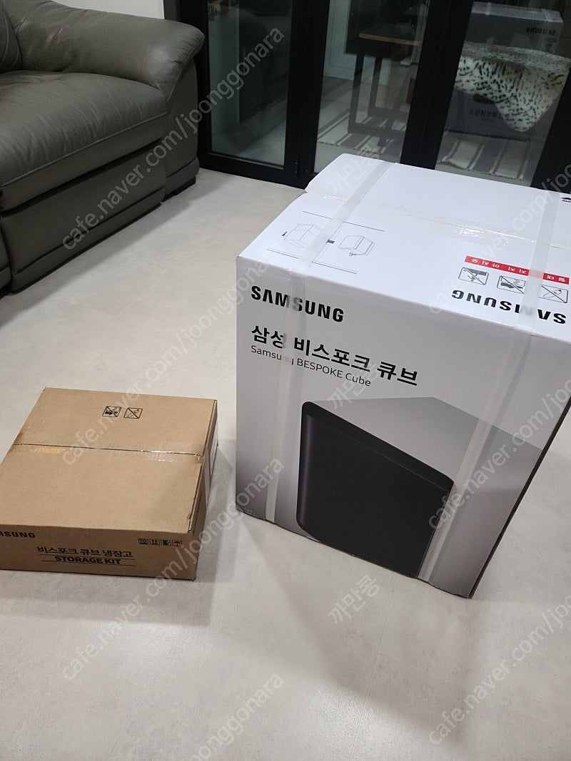 비스포크 큐브(스카이블루) 냉장고 미개봉 풀박스--1