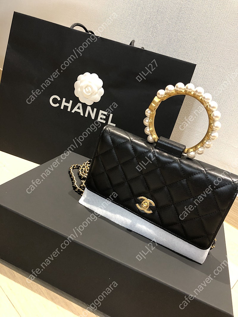 샤넬 시즌백 진주탑핸들woc 블랙--0