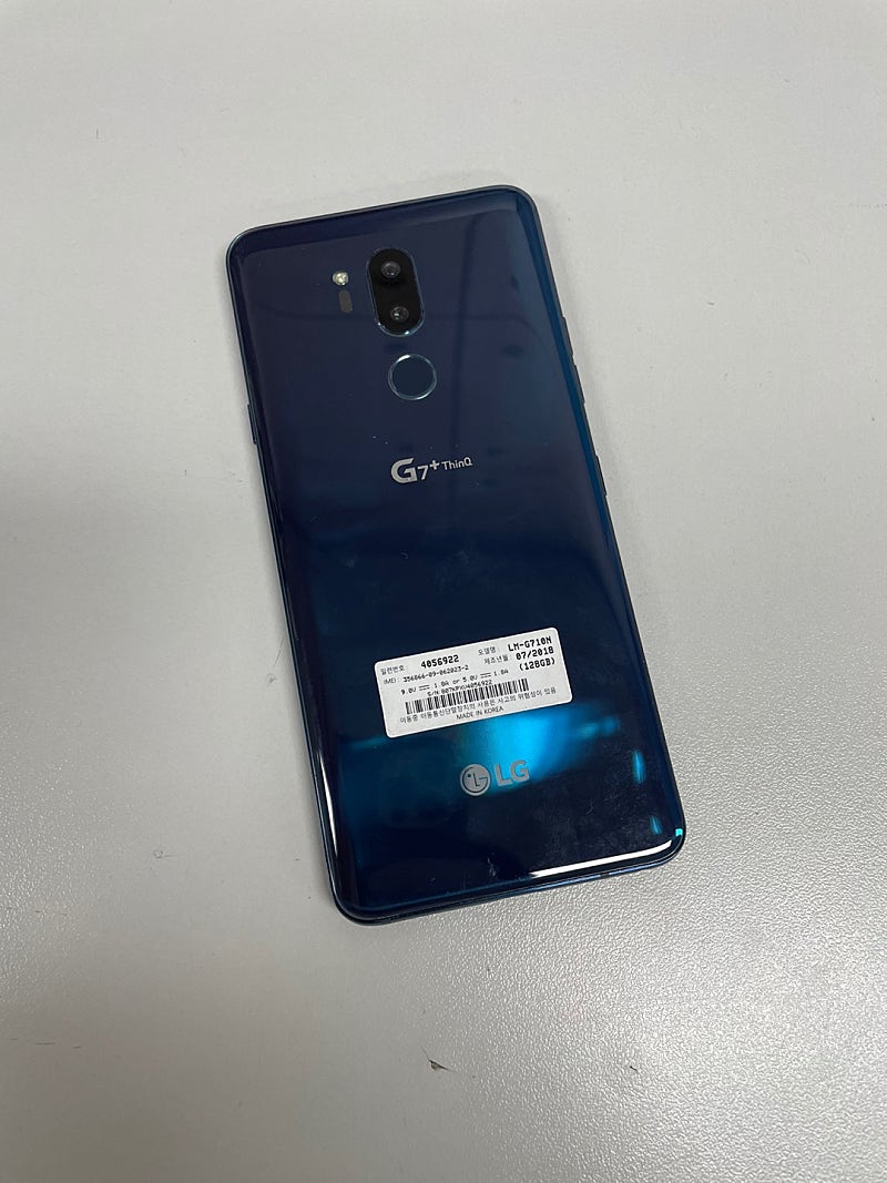 (SKT)LG G7플러스 128기가 블루 무잔상 상태좋은폰 10만원 판매해요