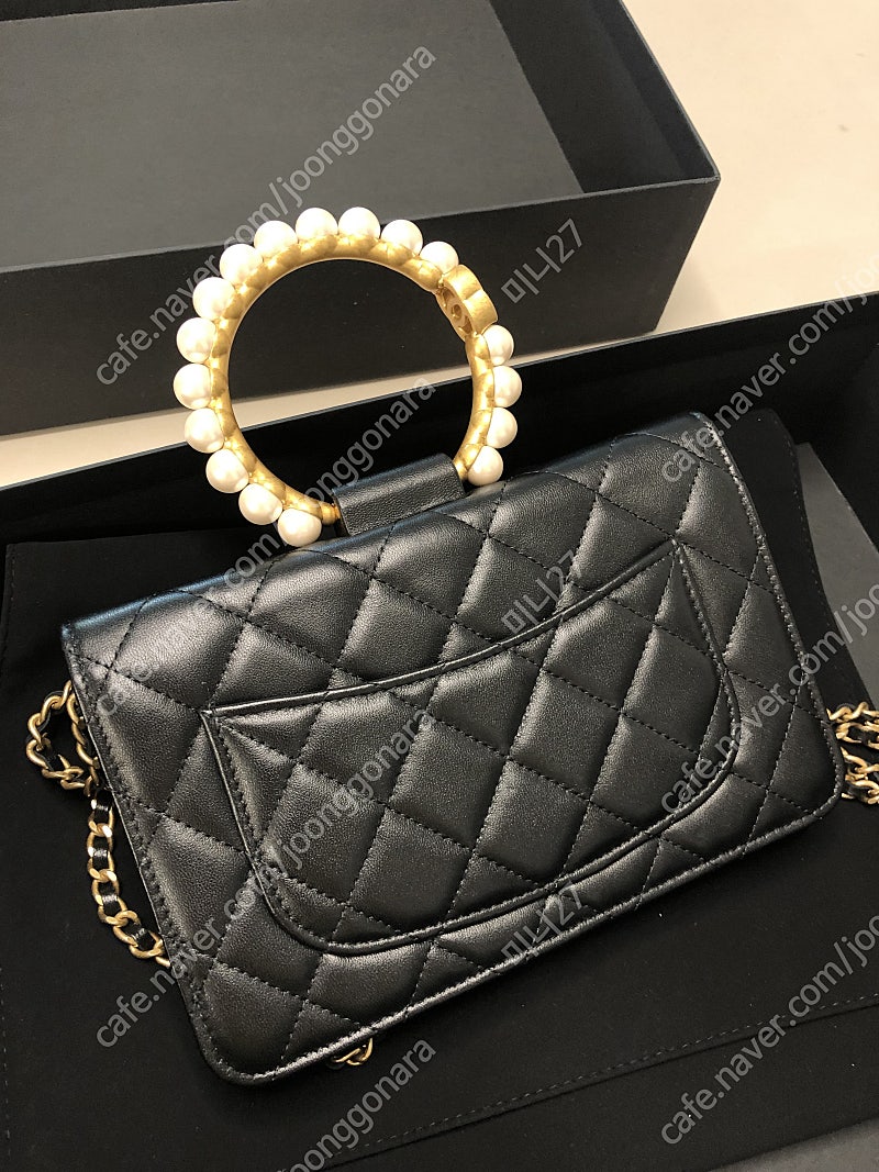 샤넬 시즌백 진주탑핸들woc 블랙--7