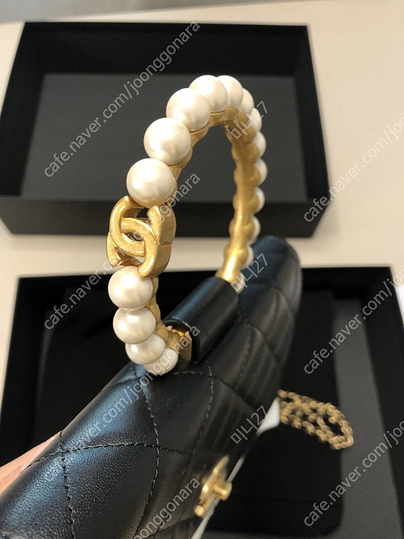 샤넬 시즌백 진주탑핸들woc 블랙--4