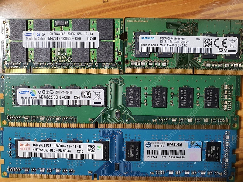 램 삼성 노트북용 DDR4 4G 2400T, DDR2 5300 1G / 데스크탑용 DDR3 12800 4G