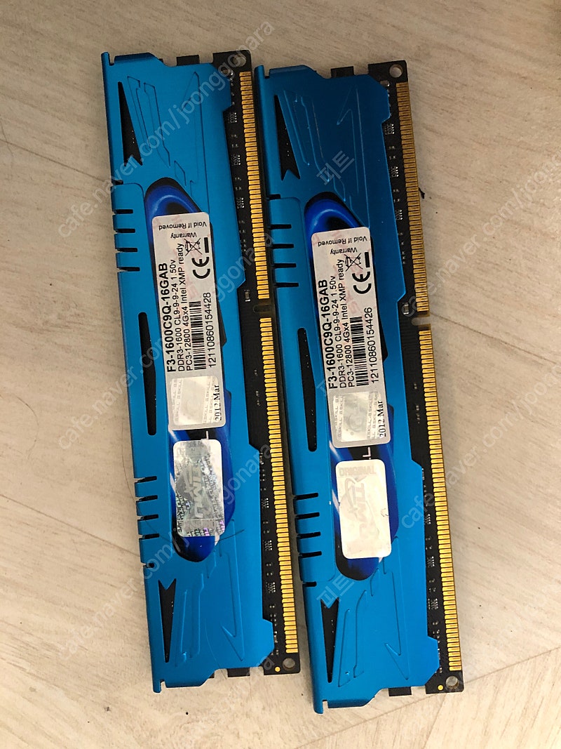 ddr3 램 지스킬 ARES pc3-12800 4g 두개 판매합니다.