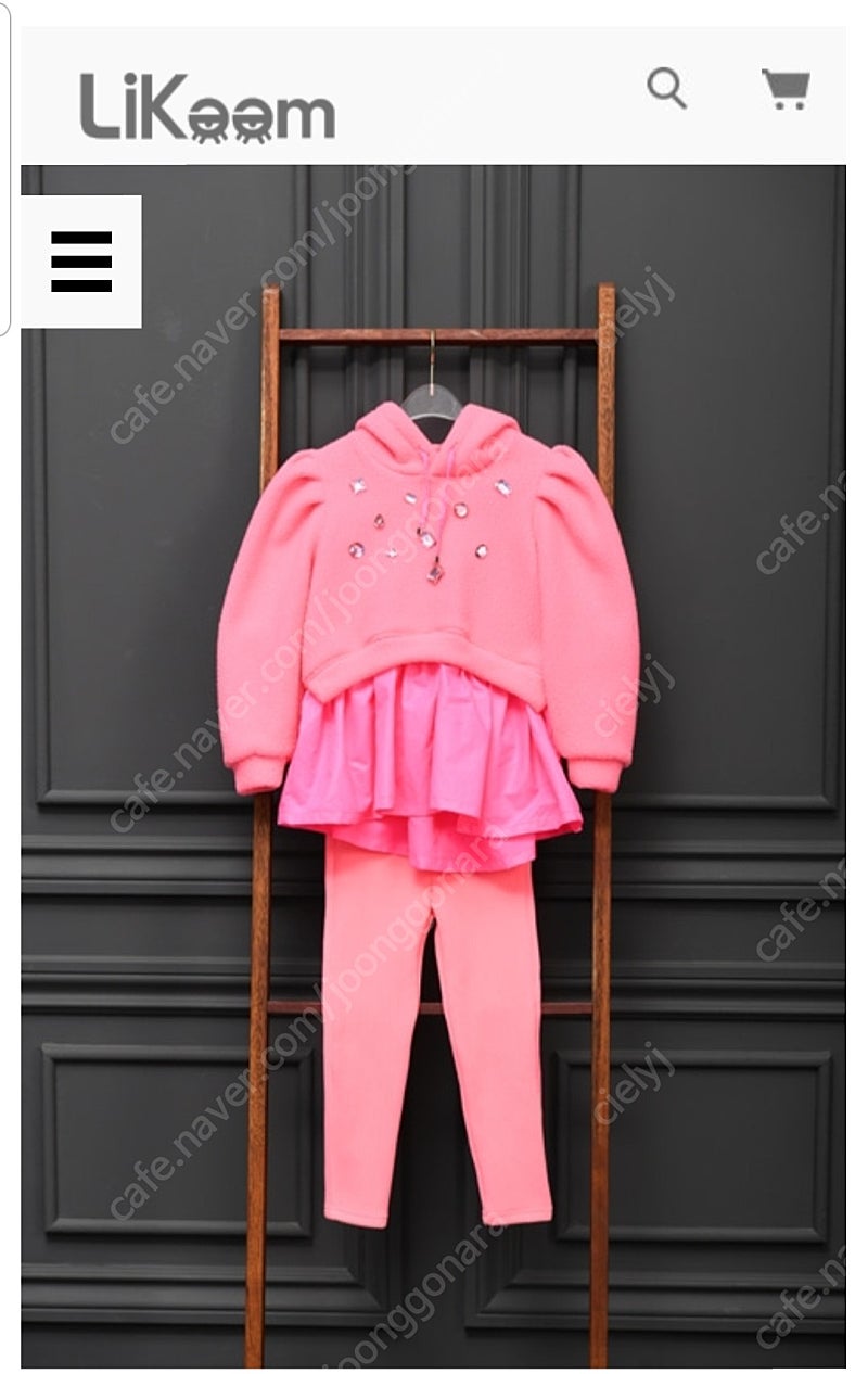 리킴 여아 후드 세트 네온핑크 6사이즈 My Winter Teddy hoodie set[Neon pink]