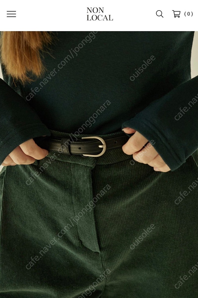 논로컬 소가죽 벨트 (블랙) nonlocal leather slim belt