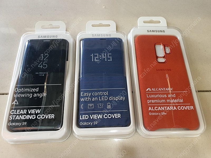 갤럭시 삼성정품 케이스 S9 LED 뷰커버, S9 클리어뷰, S9+ 플러스 알칸타라 커버 팝니다.