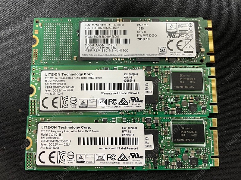 M.2 SSD 128G ﻿(nvme아님) 삼성, 라이트온 판매