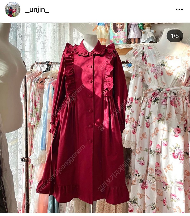 (구매해요) 라푼젤 벨벳 드레스, 라푼젤 트렌치 코트 레드와인 구매해요!