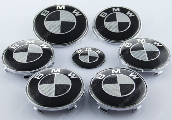 BMW 엠블럼 카본 블랙, 카본 블루 본넷 트렁크 휠캡 핸들 82mm 74mm 서울/전국택배