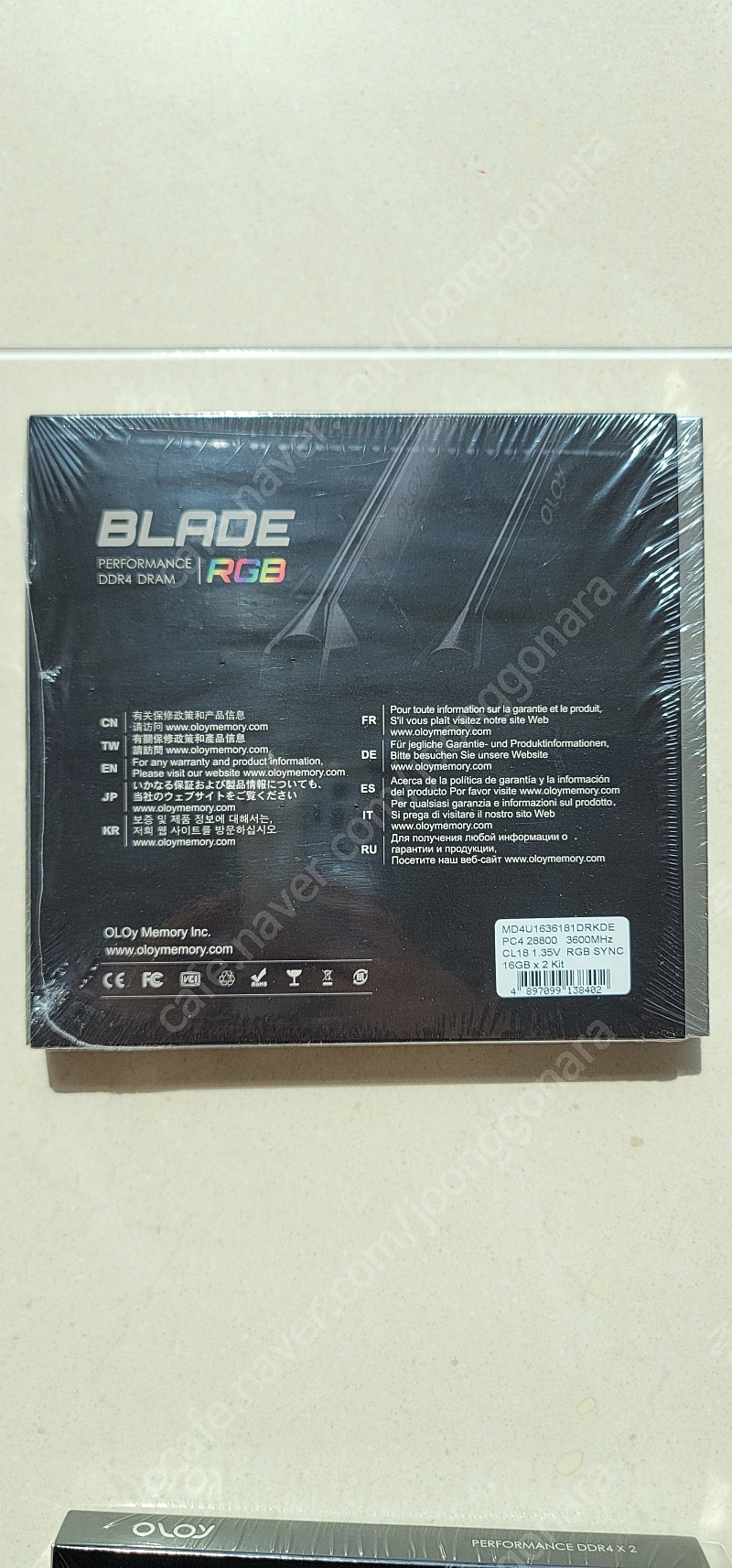 OLOy DDR4-3600 CL18 BLADE RGB Black 패키지 (32GB (16Gx2) )