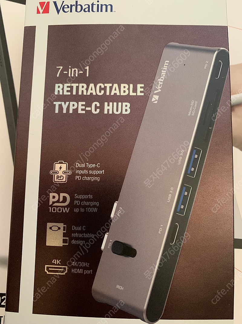 버바팀 듀얼 타입C 리트렉터블 USB3.0 미개봉 새상품