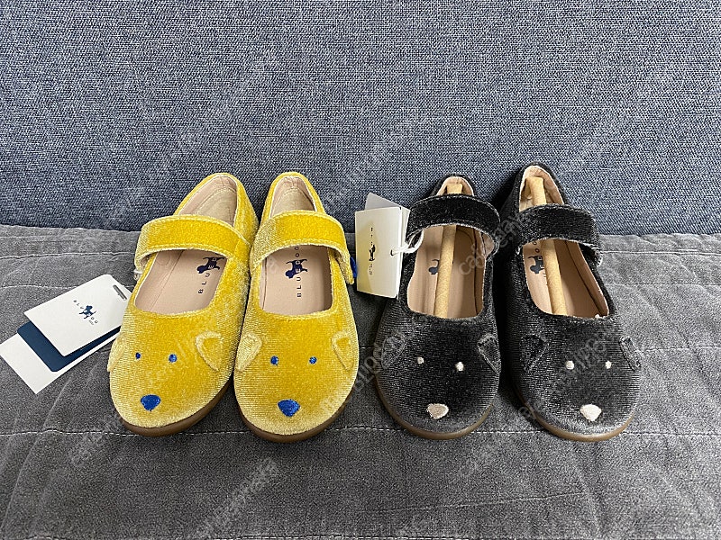 블루독 여아 메리제인 슈즈 신발 구두 130 140 (노랑/진회색) 새상품