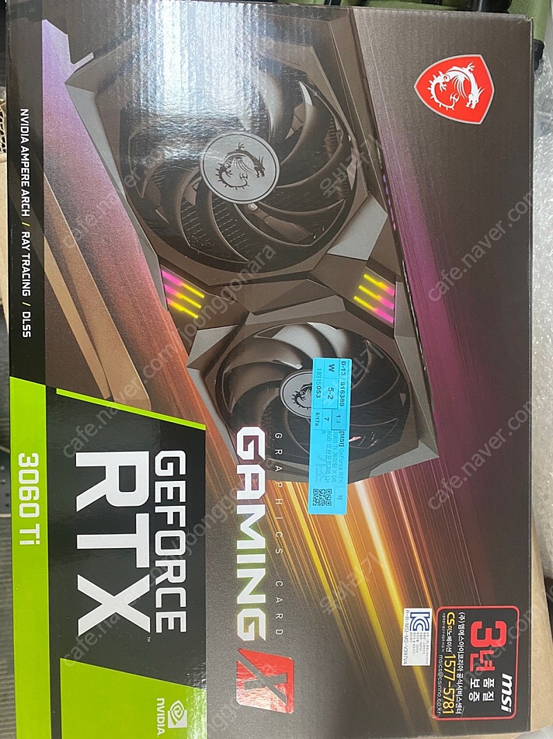 RTX 3060 Ti 게이밍 X D6 8GB 트윈프로져8 새상품