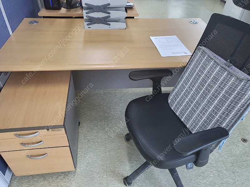 사무실 책상, 3단서랍장, 의자 세트
