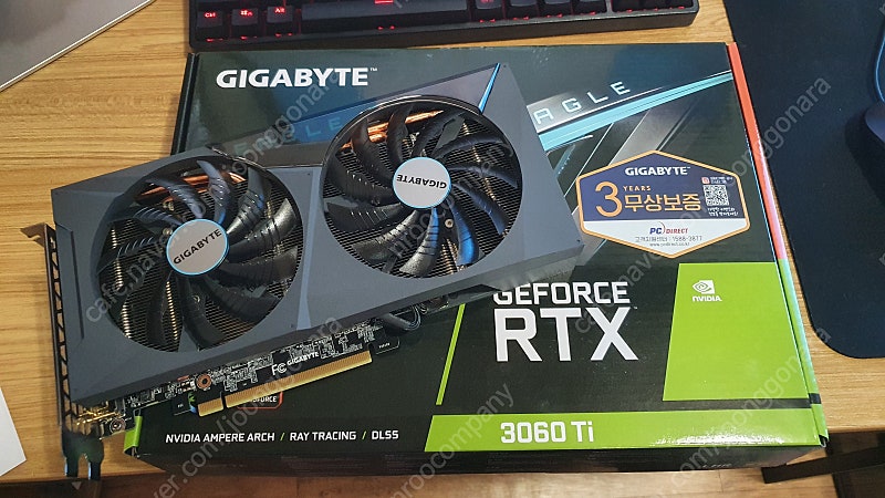 기가바이트 EAGLE RTX 3060ti LHR (v2) 8G 팝니다.