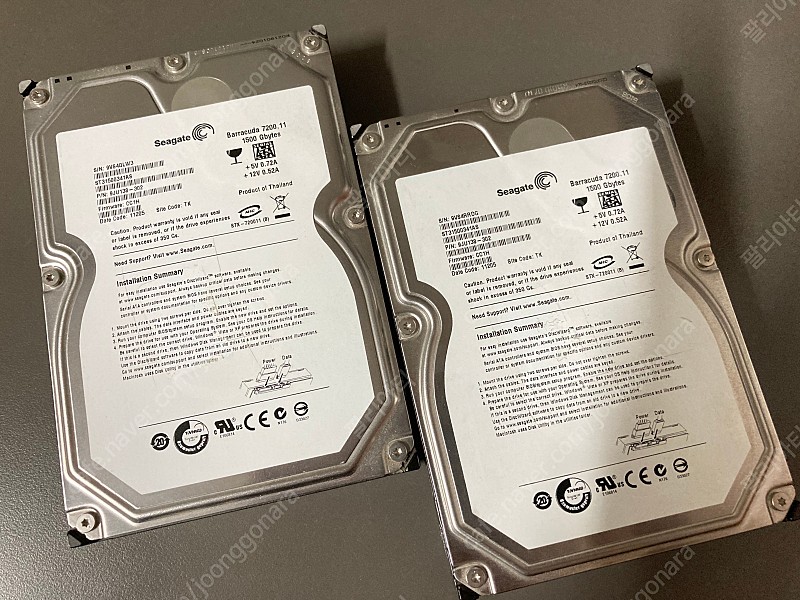 씨게이트 3.5인치 HDD 1.5TB 7200rpm 팝니다. (2개)