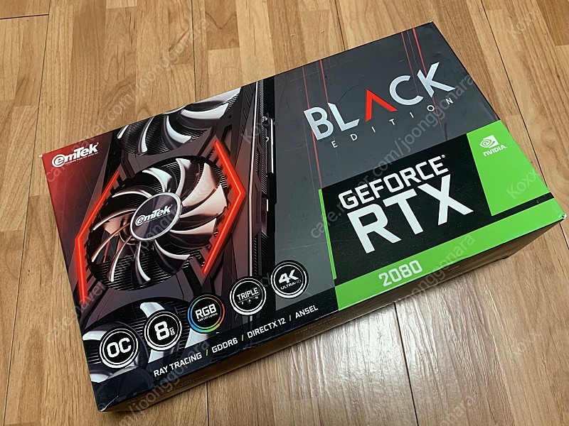 < 판매 > Emtek (이엠텍) RTX 2080 BLACK EDITON 8GB Non-lhr 이엠텍 2080 블랙에디션 그래픽카드