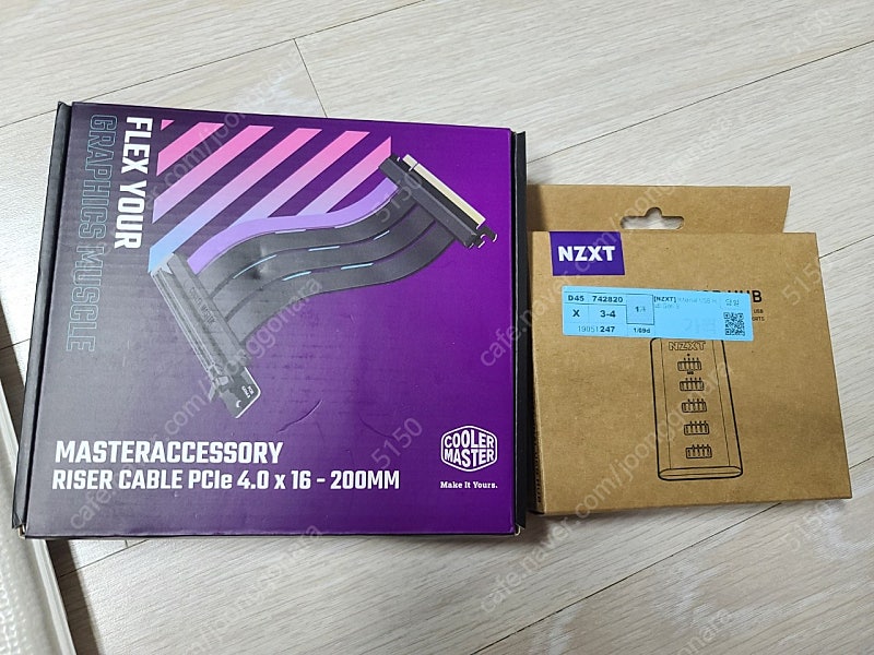 쿨러마스터 pcie 4.0 라이저 케이블200mm +nzxt usb hub