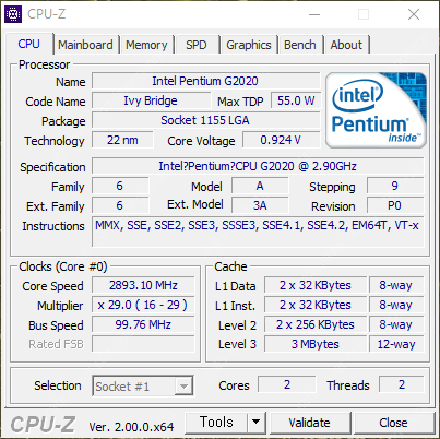 컴퓨터 본체 (CPU G2020, 램 10G, SSD 111G, HDD 149G)