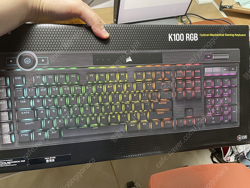 커세어 K100 RGB PBT 기계식 키보드 OPX 한글판 광적축 기계식키보드 팝니다.