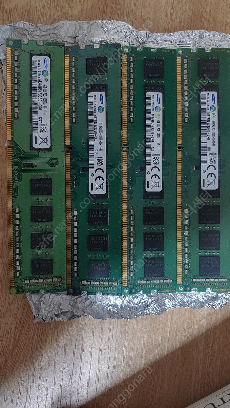 ddr3 4gb 12800 단면 메모리 4개