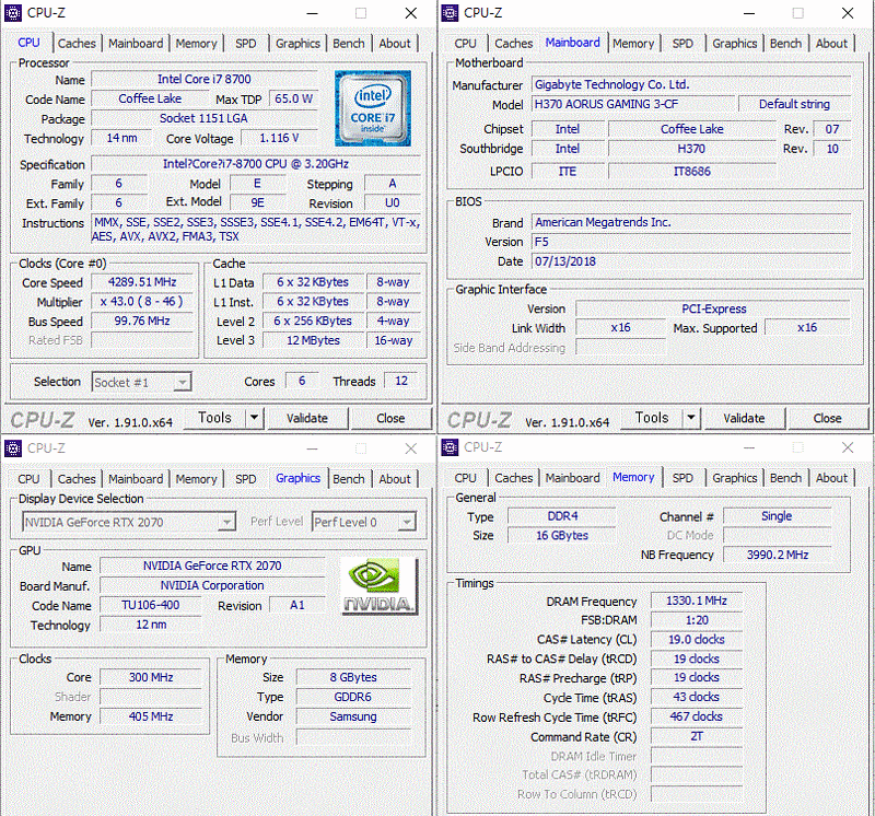 판매 개인 중사양 깔끔하고 무난한 본체 8700 h370 rtx2070 ram 16g