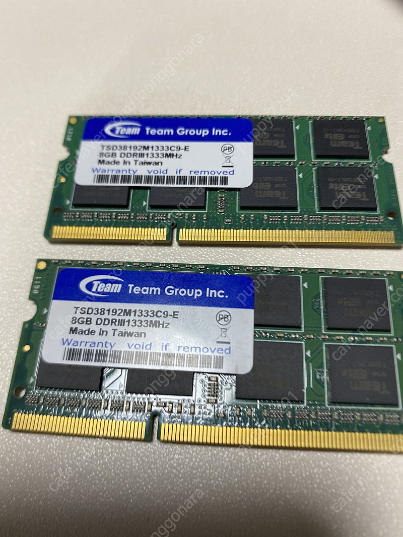 노트북용 ddr3 1333 8기가 두개 판매합니다.