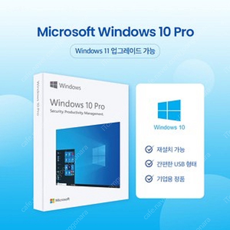 MS 윈도우 10 프로 한글 정품 처음사용자용 FPP 기업용 Microsoft Windows 10