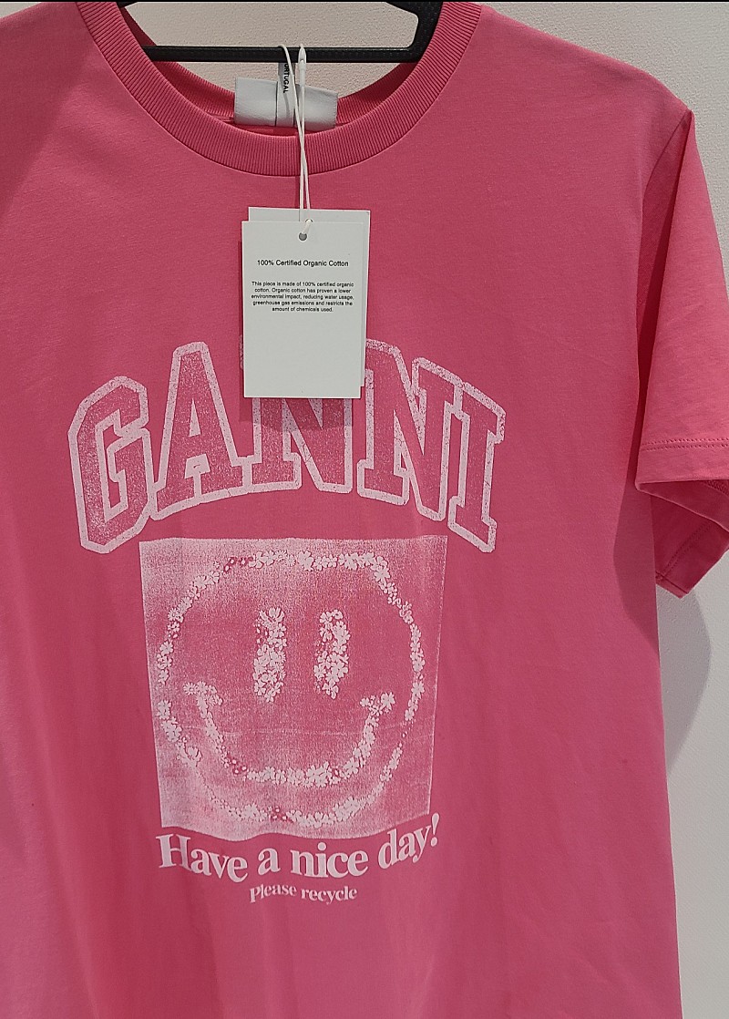 가니 스마일 핑크 티셔츠 M사이즈 새상품