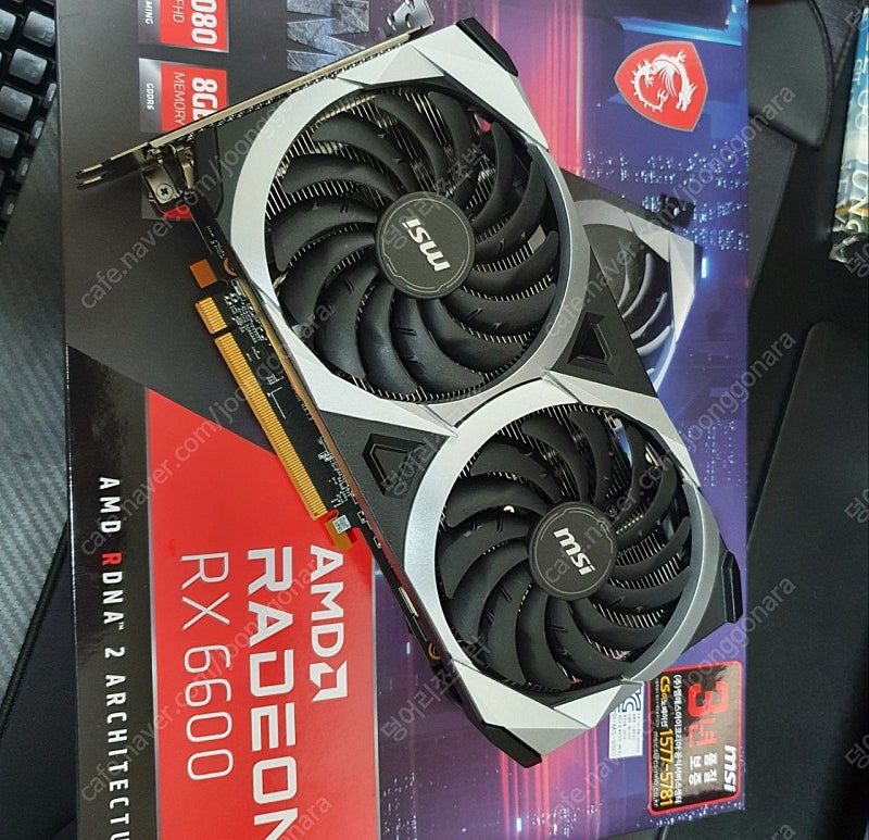 MSI RX6600 8GB 개봉만한 새제품 43만에 판매합니다.