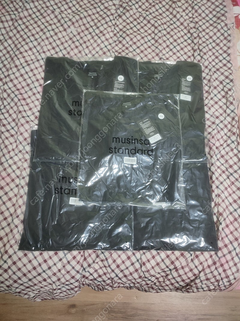 릴렉스 핏 크루 넥 반팔 티셔츠 [블랙] 3XL 5개 미개봉 팝니다