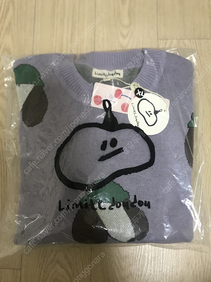 리미떼두두 Purple puppy knit sweatshirt XL (새상품)